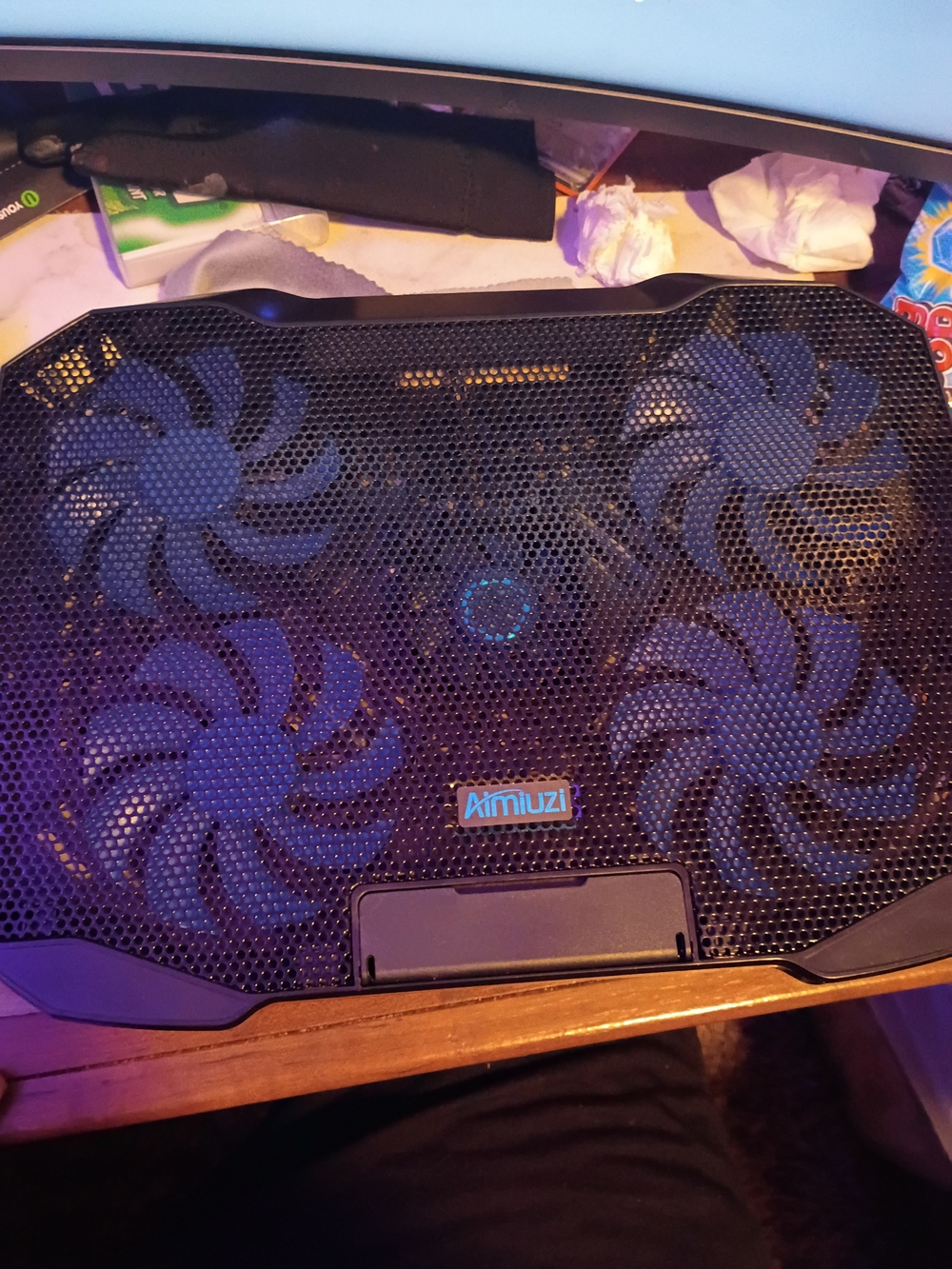 Blue 5-Fan USB Laptop Cooling Pad – High-Performance Cooling Stand